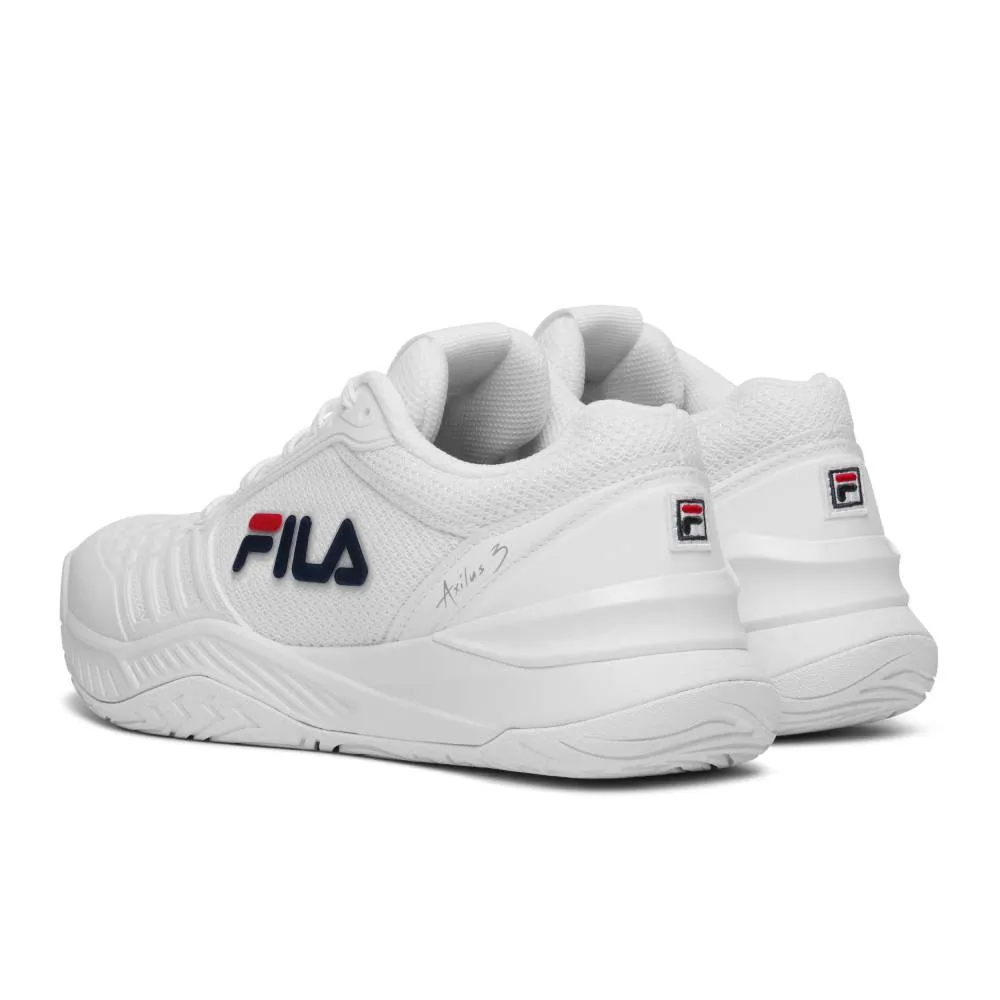 Fila Axilus 3 Women's Tennis Shoe (White/Navy) Quick lacing
