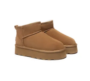 Outdoor Expedition Mountain Trekking AUSTRALIAN SHEPHERD? UGG Boots Sheepskin Wool Mini Platform Thick Bottom Ronnie