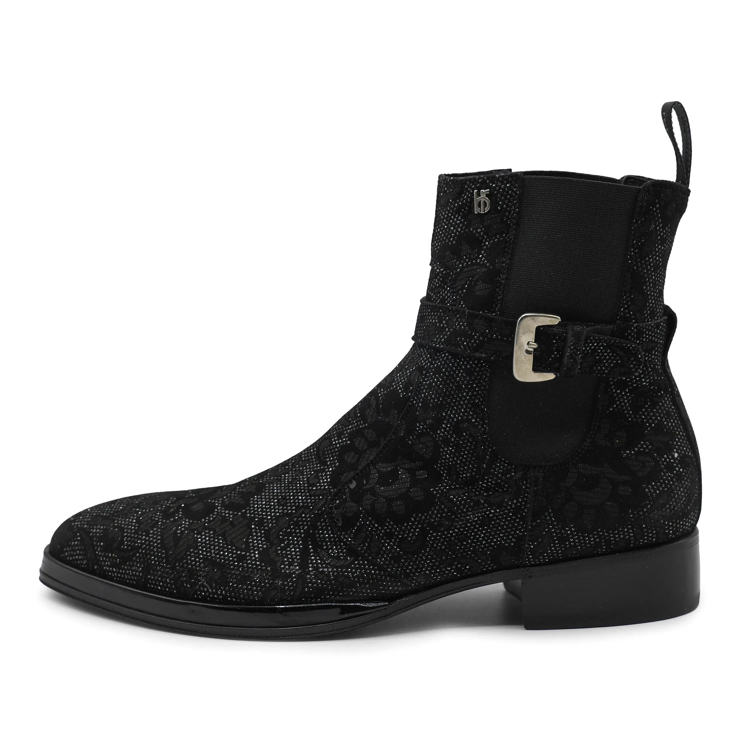 7202 - Rock N Roll Black Sparkle Slip On Boots Street Savvy