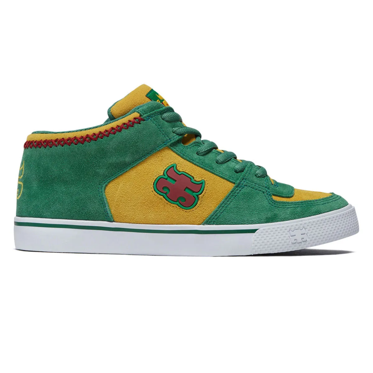 Skate Flex Ride IPath Reed Mid Shoes - Green/Yellow/Rasta Suede