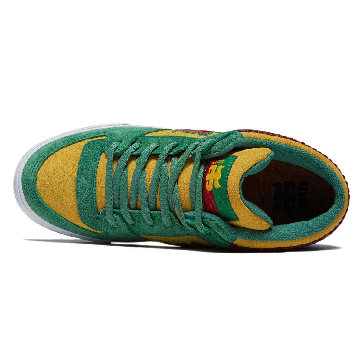 Abrasion Resistance Compact IPath Reed Mid Shoes - Green/Yellow/Rasta Suede
