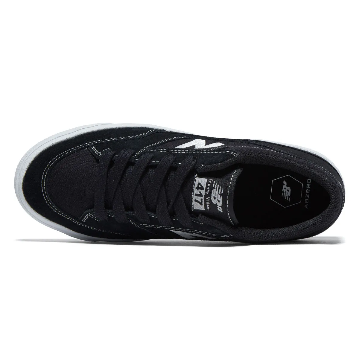 New Balance 417 Villani Low Shoes - Black/White Padded collar Lightweight Design
