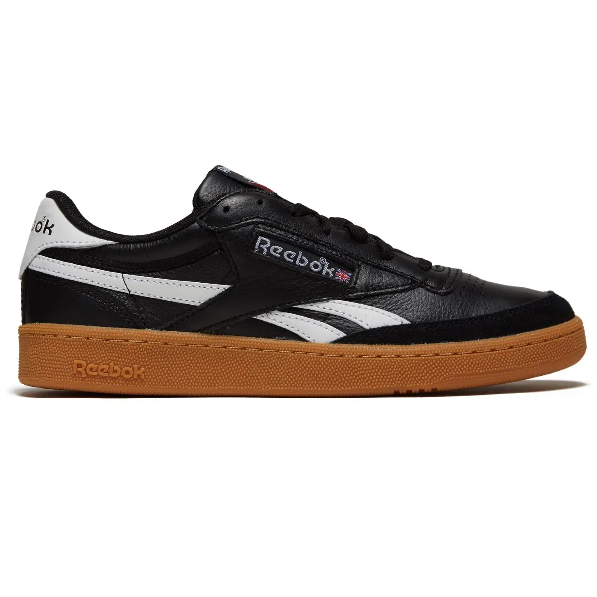 Reebok Club C Revenge Vintage Shoes - Black/White/Gum Quick Motion Traction Control