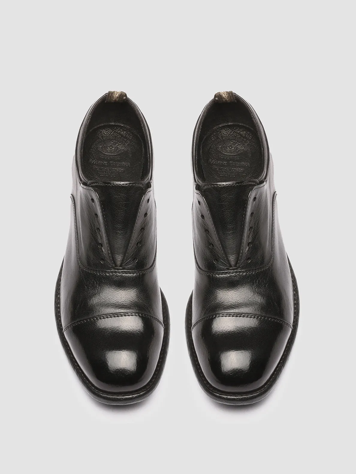 CALIXTE 003 - Black Leather Oxford Shoes Bold Neon Clean White