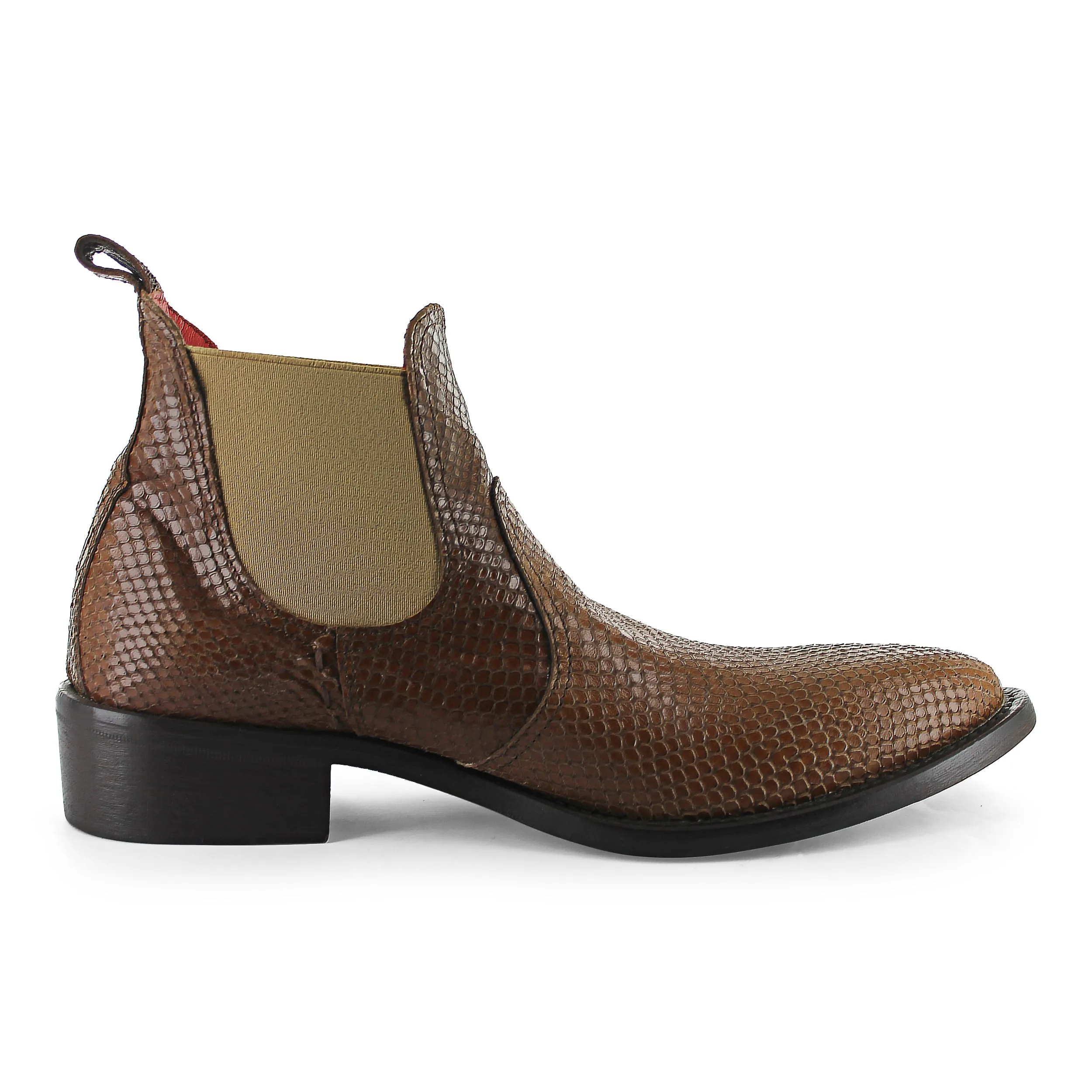 Stylish Walk R7701 - Brown Snake Print Chelsea Boot