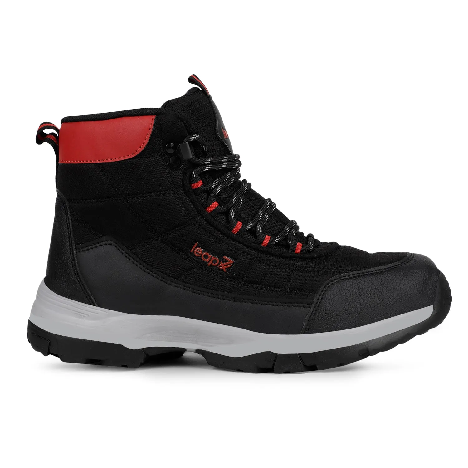 Outdoor Endurance Leap7x Sports Black High Ankle Trekking Shoes For Mens VERTICAL By Liberty