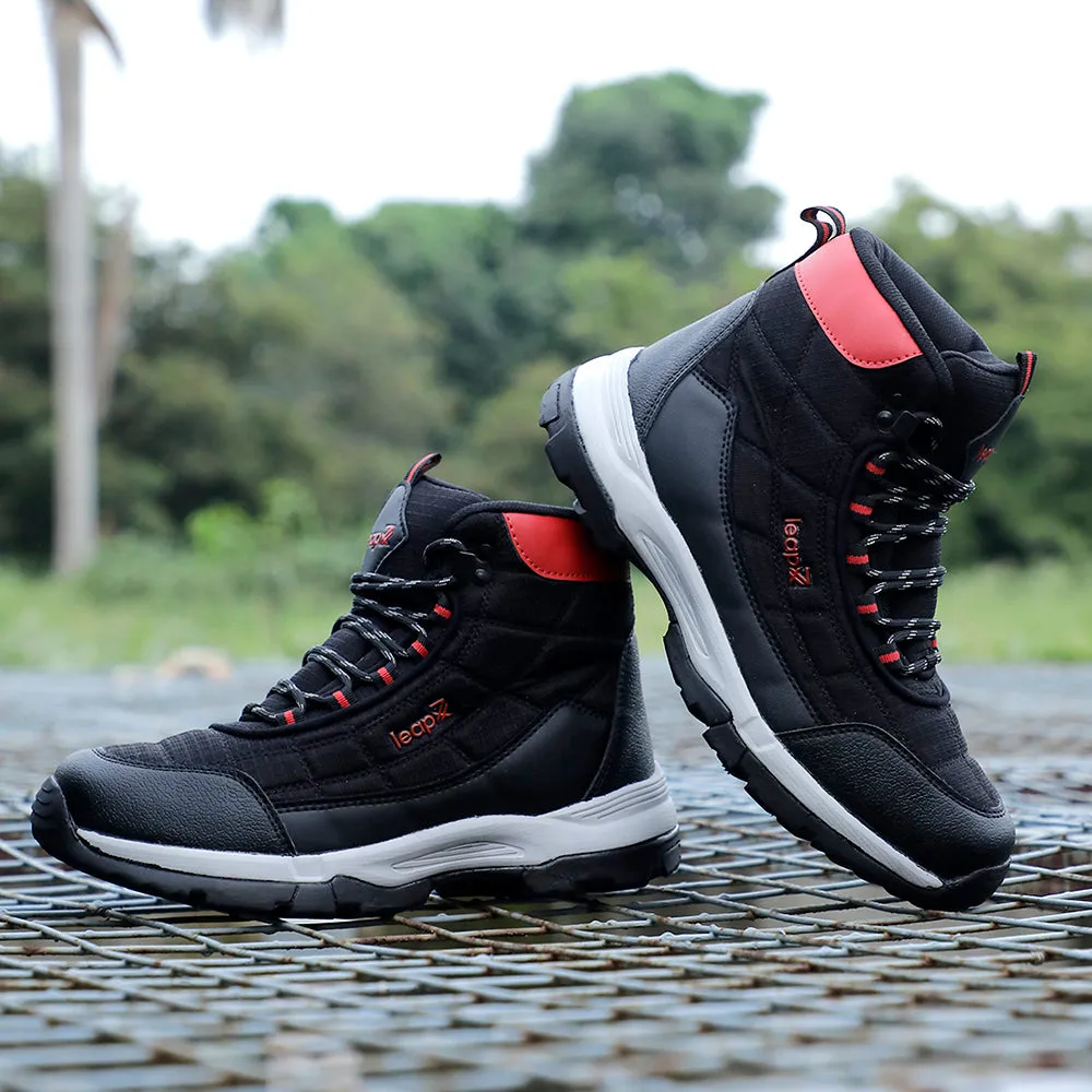 Durable materials All Day Comfort Leap7x Sports Black High Ankle Trekking Shoes For Mens VERTICAL By Liberty