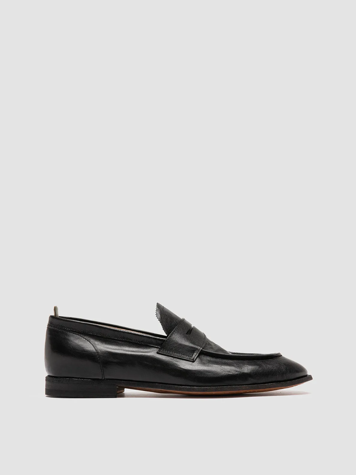 Japanese Minimalism Fashion Mood SOLITUDE 001 - Black Leather Penny Loafers