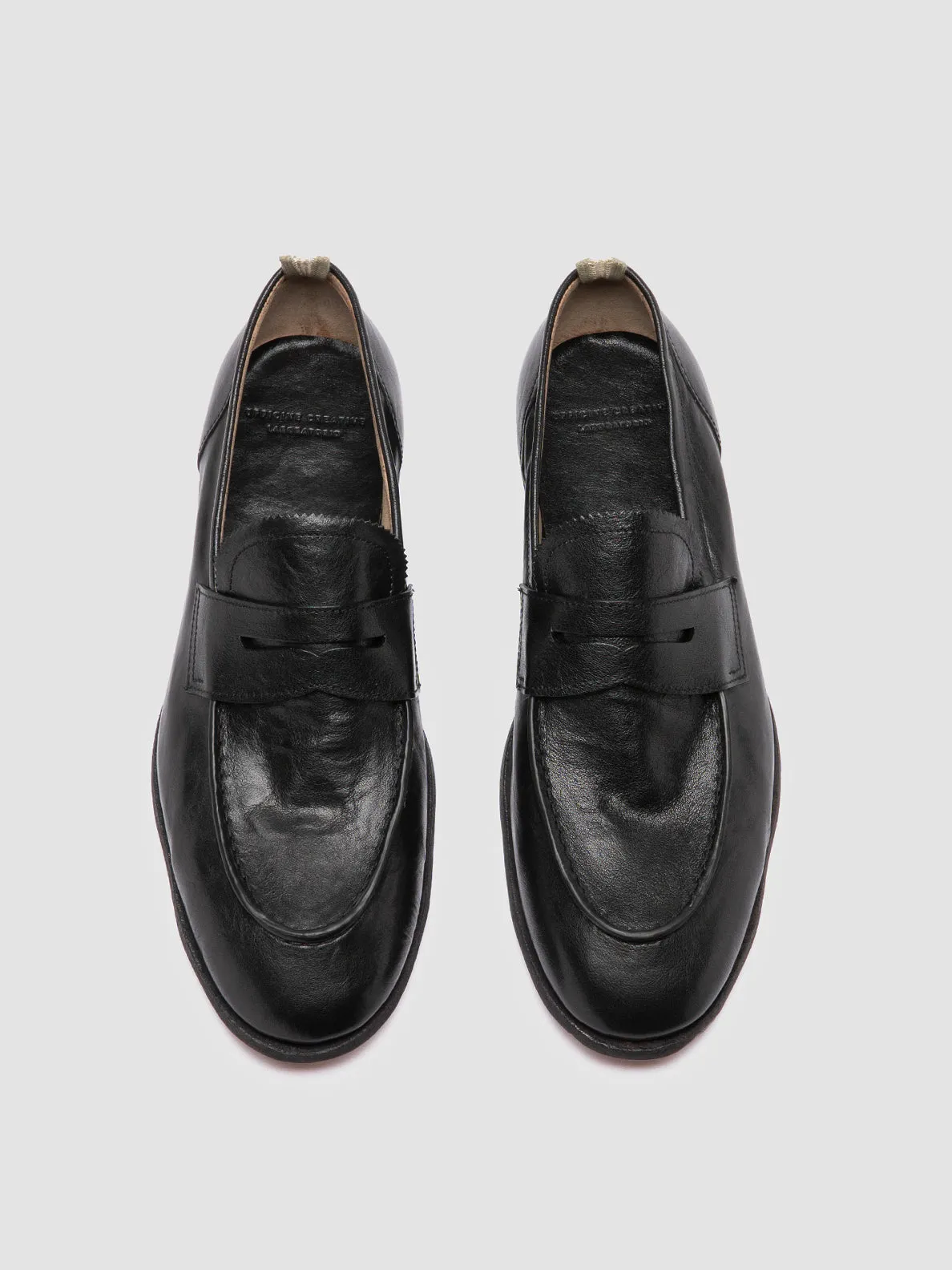 SOLITUDE 001 - Black Leather Penny Loafers Elegant Footwear Coastal Cool