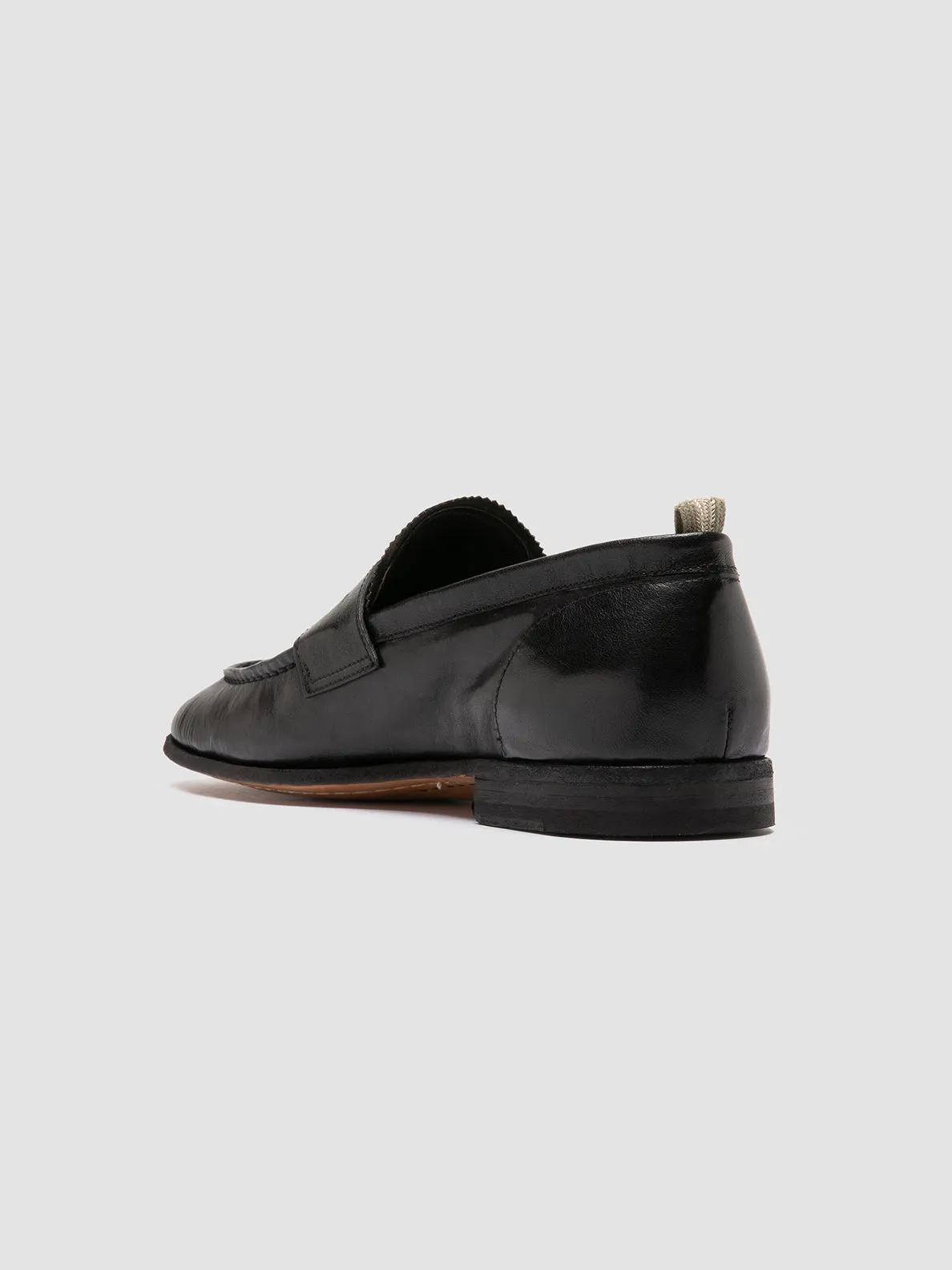 SOLITUDE 001 - Black Leather Penny Loafers Cloud Dash