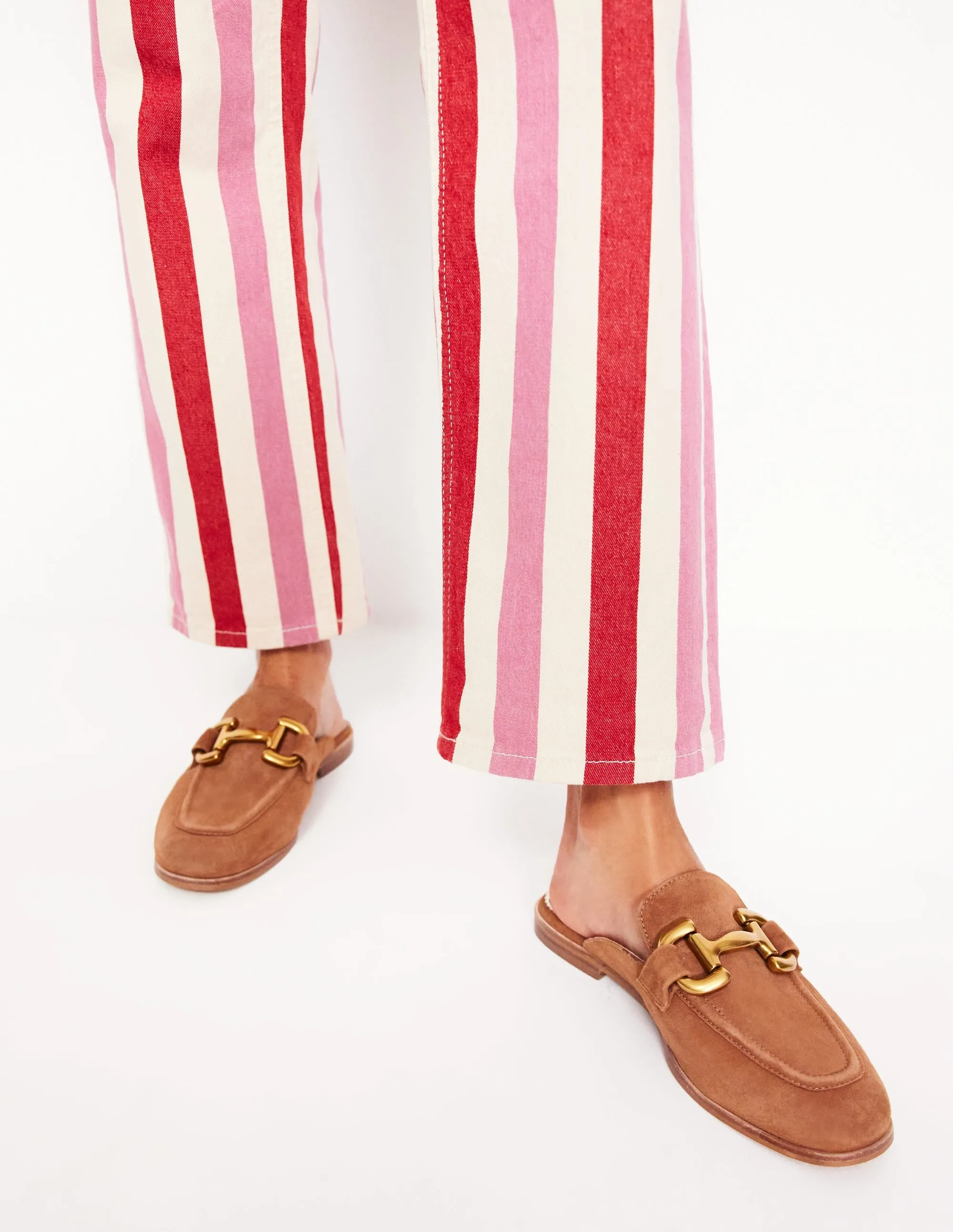 Office Casual Writer??s Footwear Iris Snaffle Mule Loafers-Tan