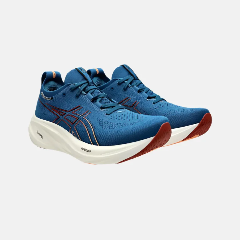 battery - powered Asics Gel-Nimbus 26 Men's Running Shoes -Rich Navy/Faded Orange