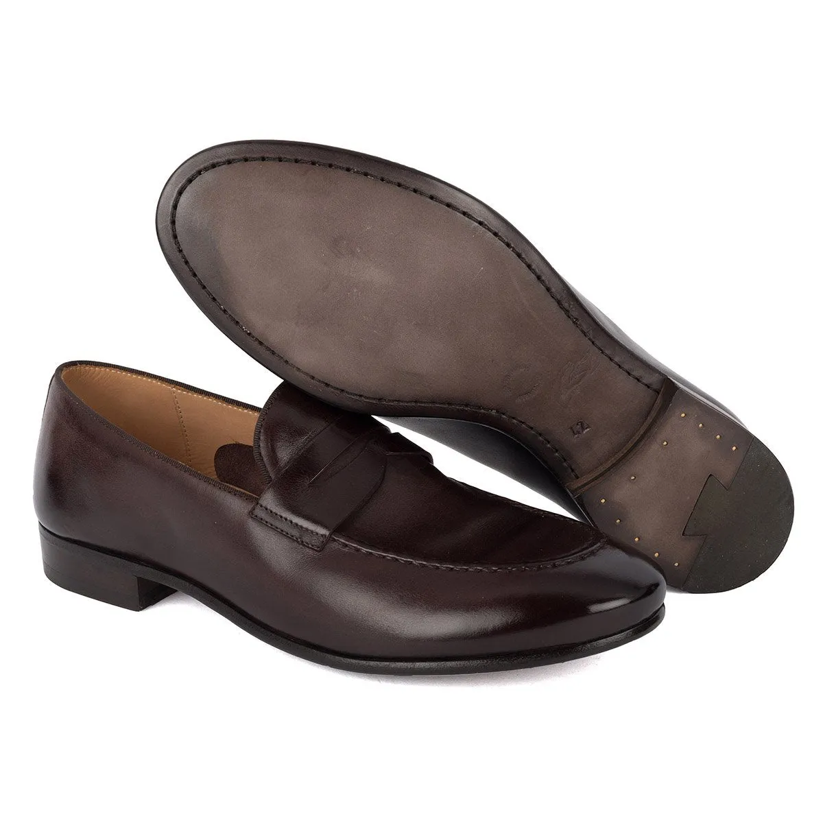 BRIAN 61011<br>Dark brown horse loafers Vegetable-Tanned Foot Free