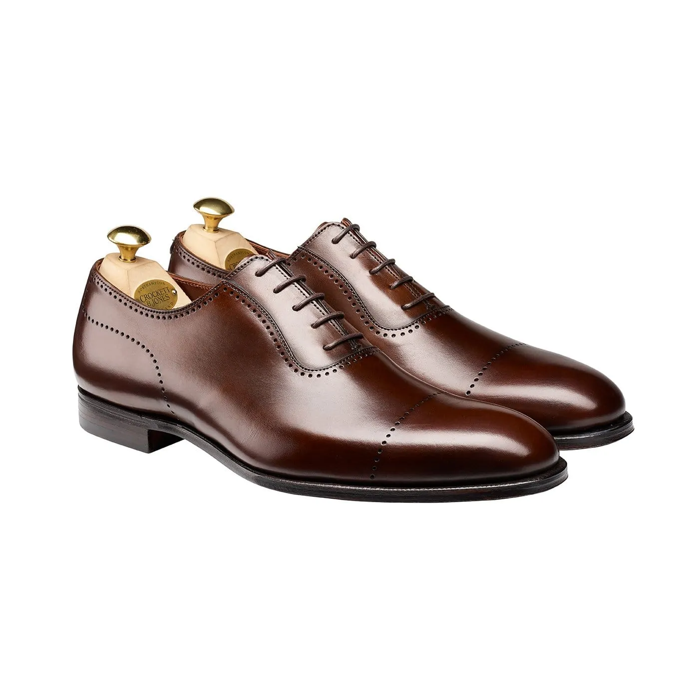 Premium Fit Elastic laces Courtenay Dark Brown Antique Calf