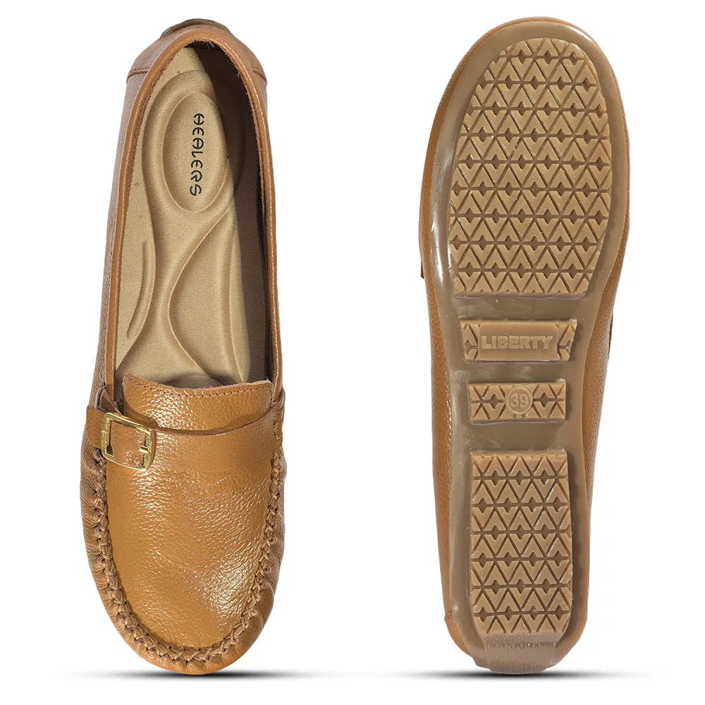 Healers Formal Shoes Tan Loafers For Women 2074-21 By Liberty Shop Street Urban Flow
