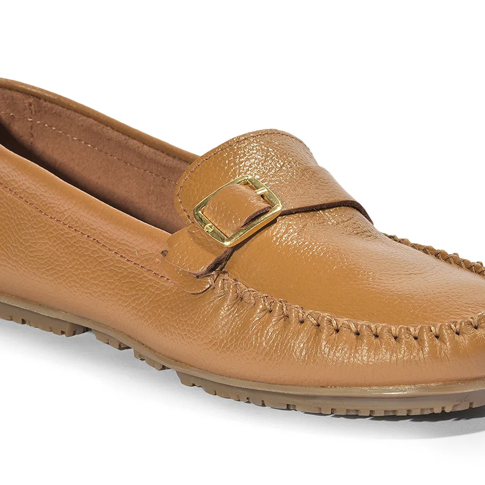 Healers Formal Shoes Tan Loafers For Women 2074-21 By Liberty Wide Walk