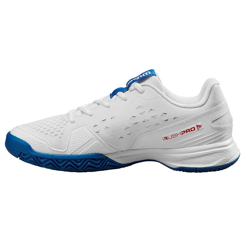 Wilson Rush Pro L Junior Tennis Shoe White Blue Spring Jump Move Light