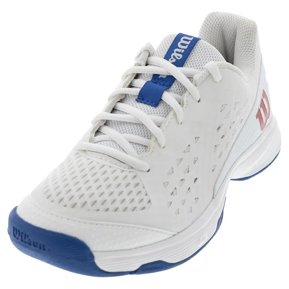 Wilson Rush Pro L Junior Tennis Shoe White Blue velcro Game Edge