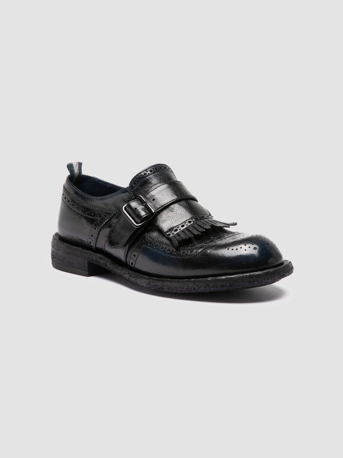 Ocean Edge RUGGED 111 - Navy Leather Monk Shoes