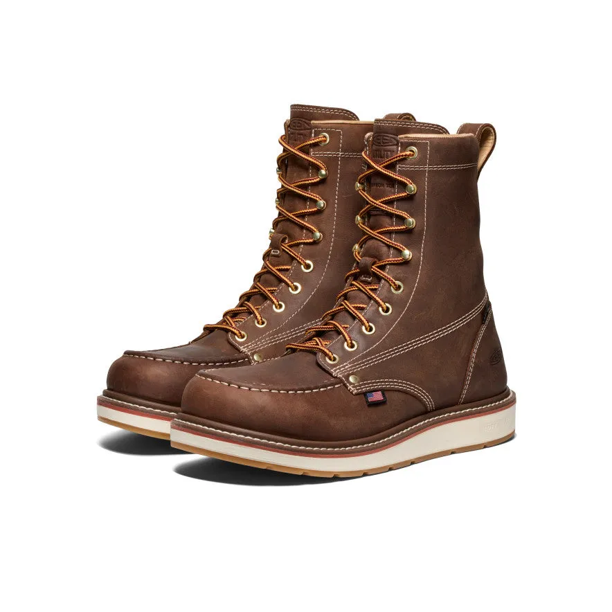 Weatherproof Footwear Slope Support Men's Liberty 8" Waterproof Boot (Carbon Toe)  |  Chestnut/Gum