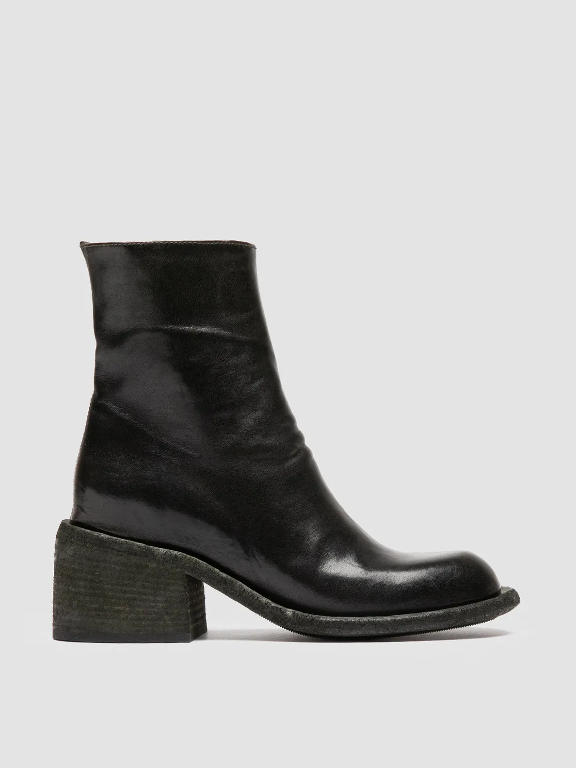 Street Mood WILDS 004 - Green Leather Zipped Boots