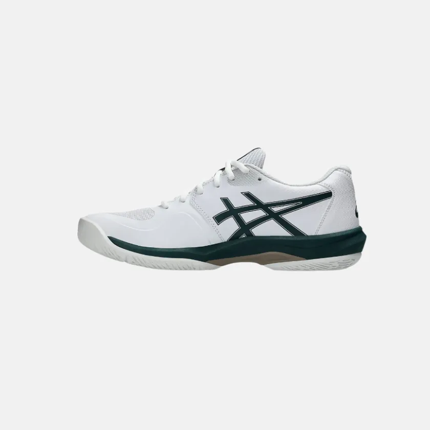 Comfortable Heel All Fit ASICS GAME FF Men's Tennis Shoes ?C White/Saxon Green