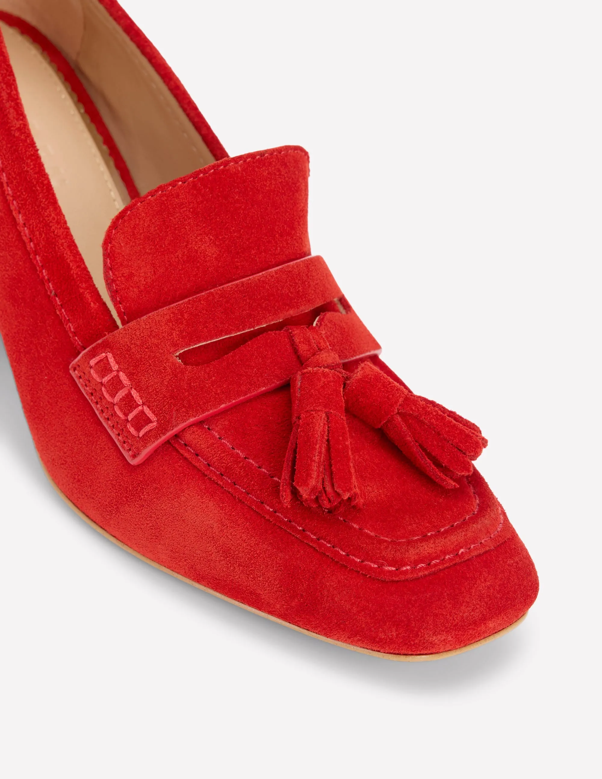 Sol Block Heeled Penny Loafers-Red elegant design