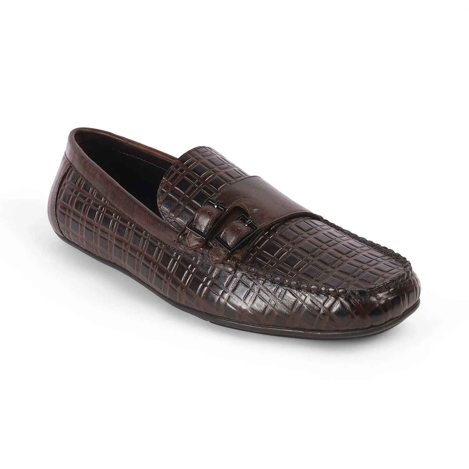Durable Build Gala Fit Tresmode Robert Brown Men's Double Monk Shoes