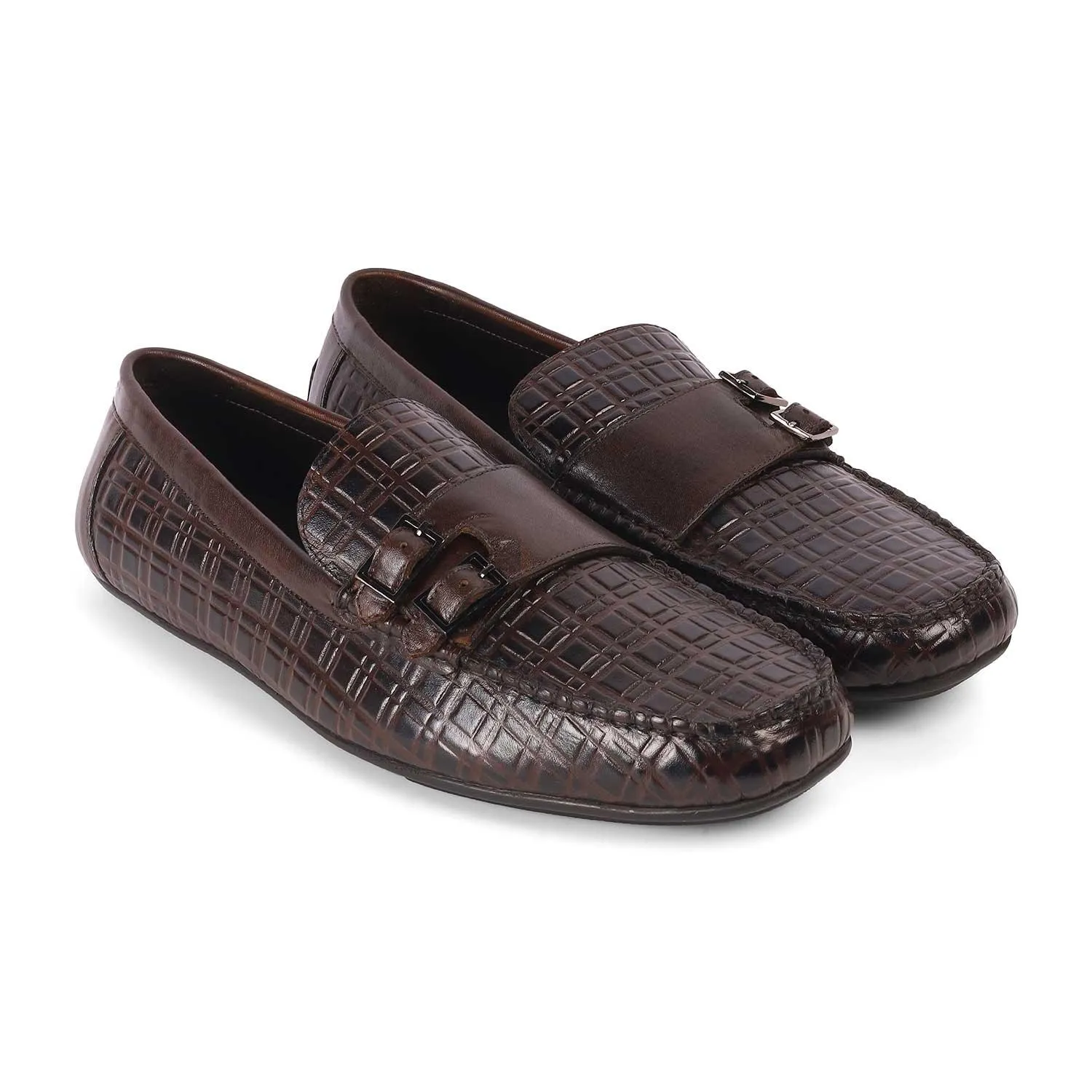 Tresmode Robert Brown Men's Double Monk Shoes Euro Edge Confident Step