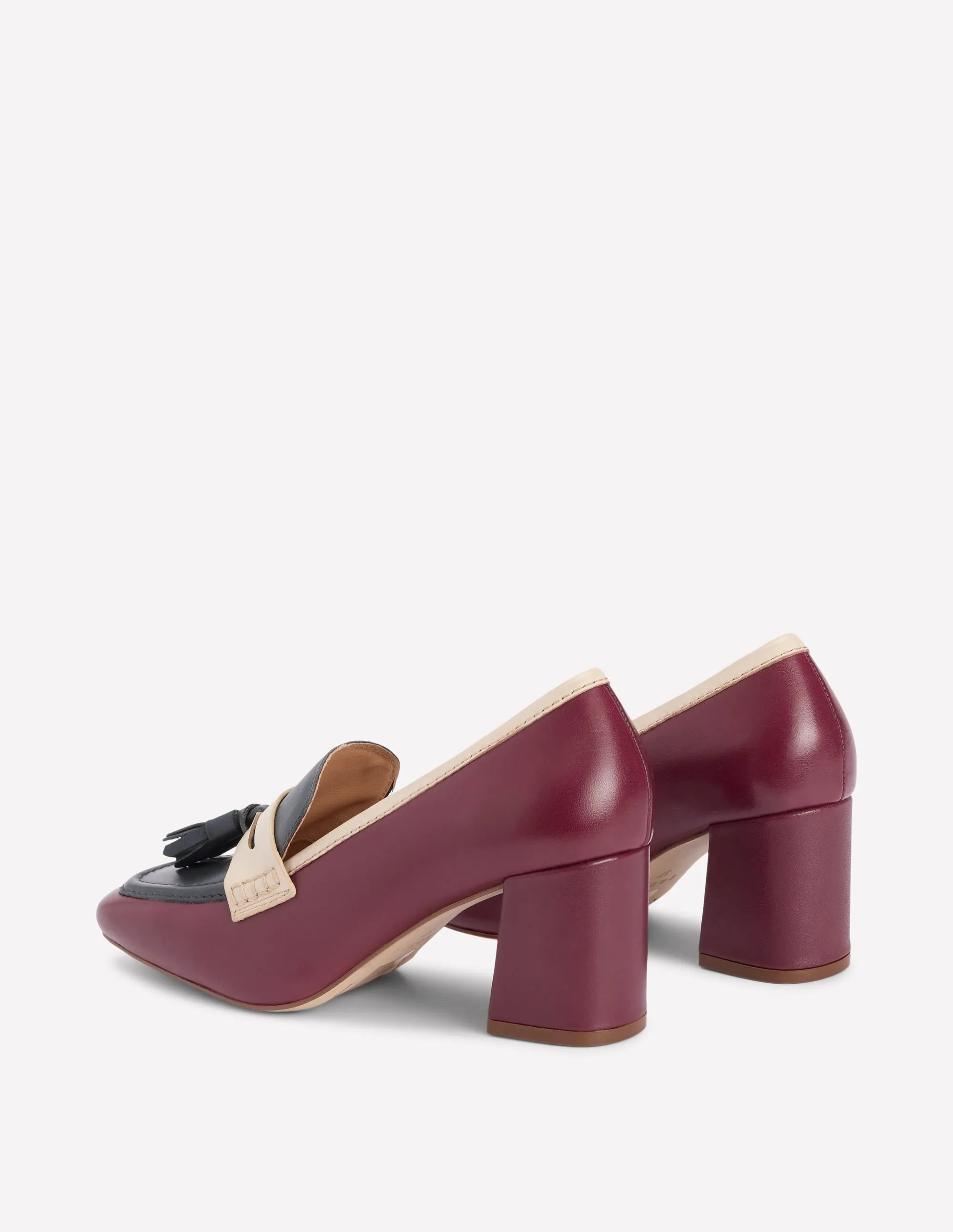 Sol Block Heeled Penny Loafers-Oxblood Fair View Park Stroll