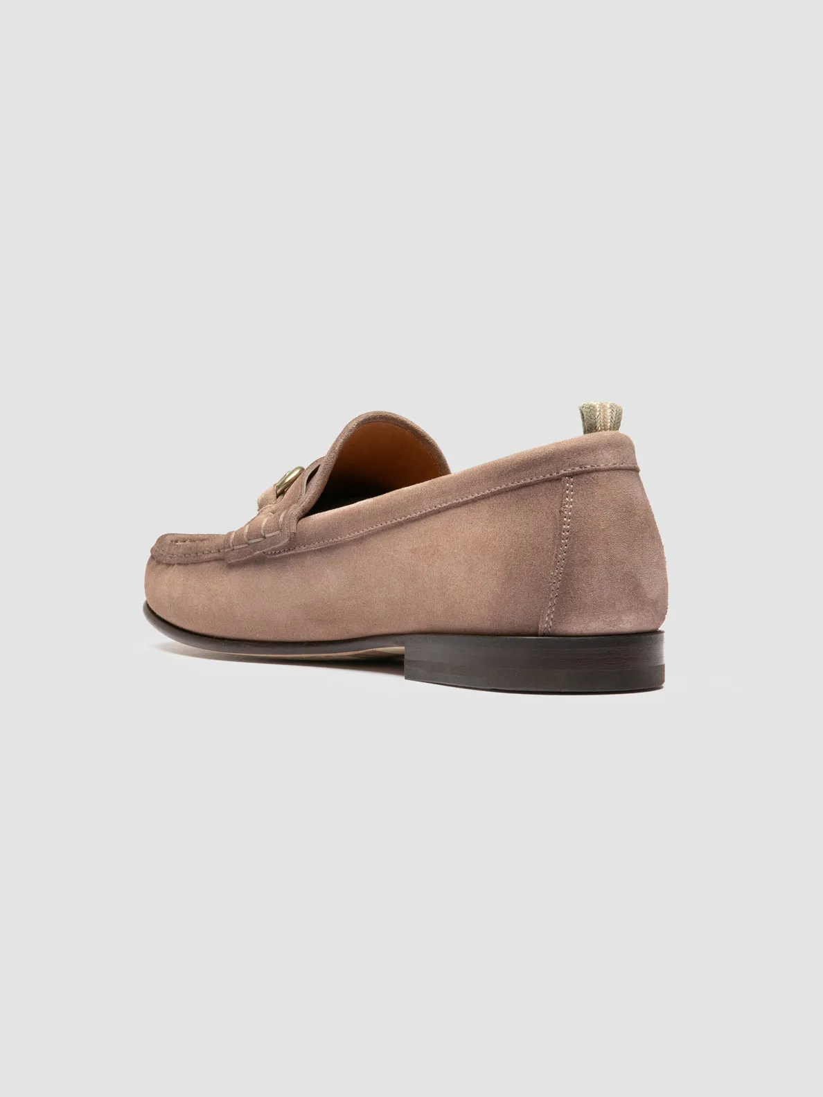 BALFRON 003 - Taupe Suede Penny Loafer Shape True