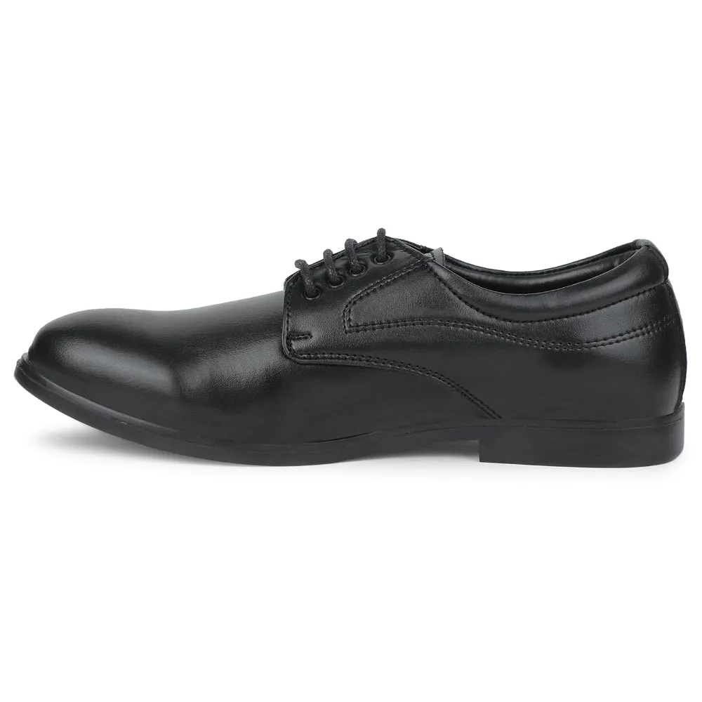 Lined Comfort Fortune Black Formal Lacing Derby Shoes For Men MAJESTIC-1 By Liberty