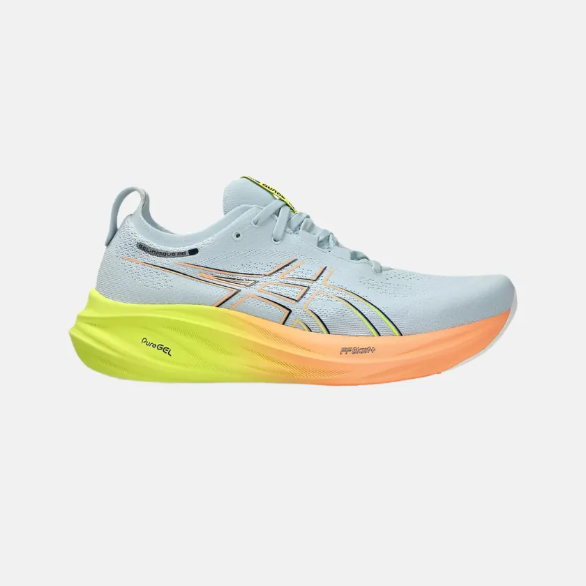 Durable Footwear OdorResistant Asics Gel-Nimbus 26 Paris Men's Running Shoes - Cool Grey/Safety Yellow