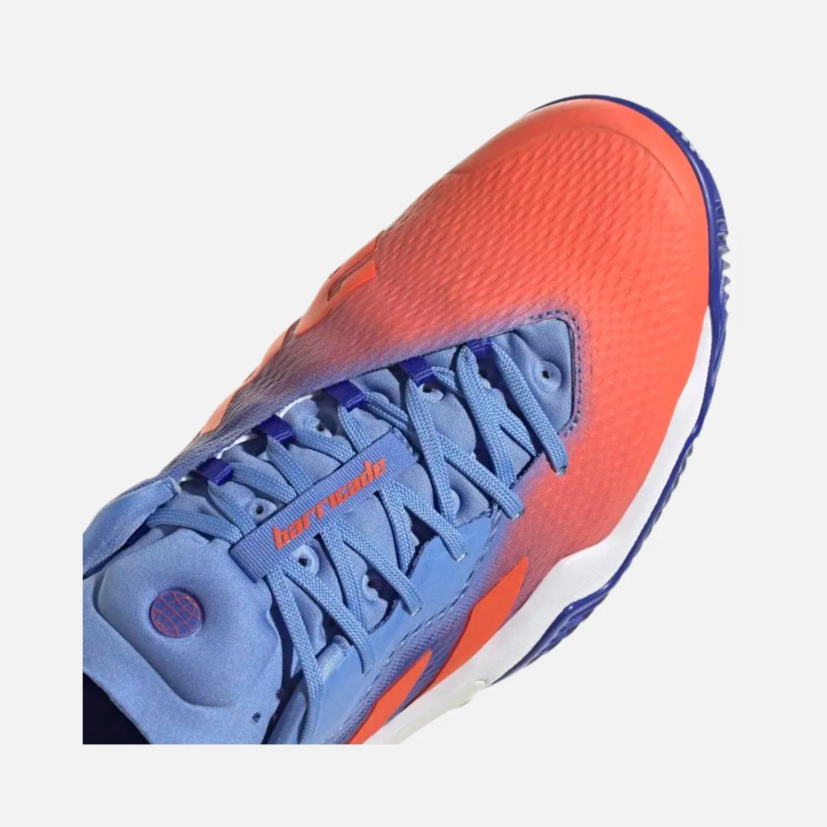 Adidas Barricade Mens Tennis Shoes -Lucid Blue / Solar Red / Blue Fusion Multi Directional Flexibility