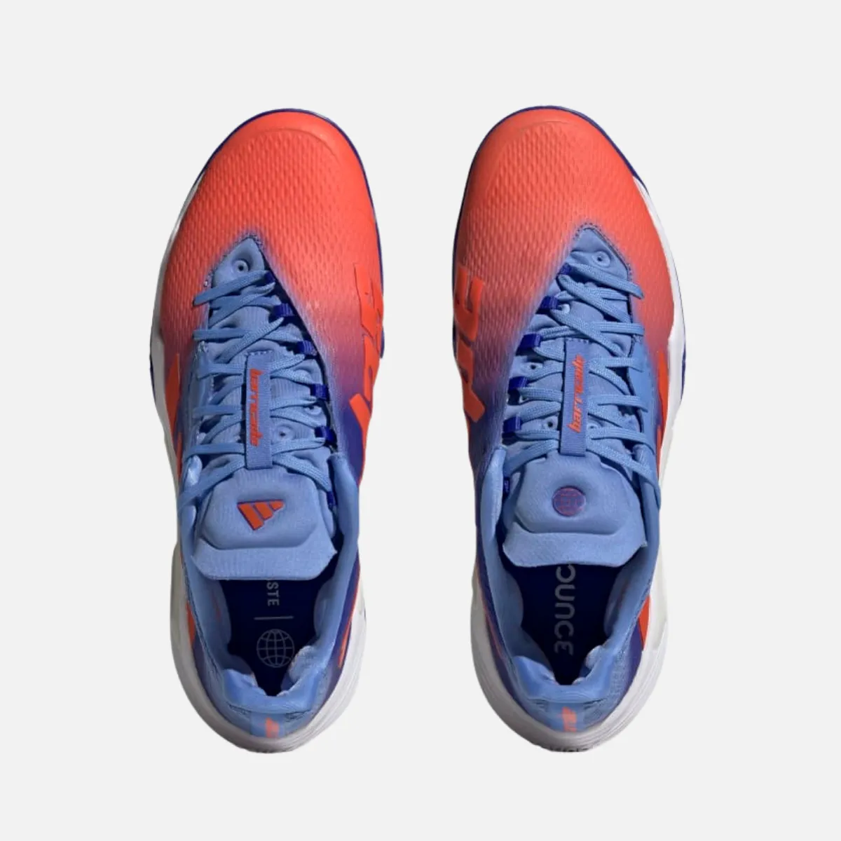 Adidas Barricade Mens Tennis Shoes -Lucid Blue / Solar Red / Blue Fusion Multi Directional Flexibility Sport Comfort