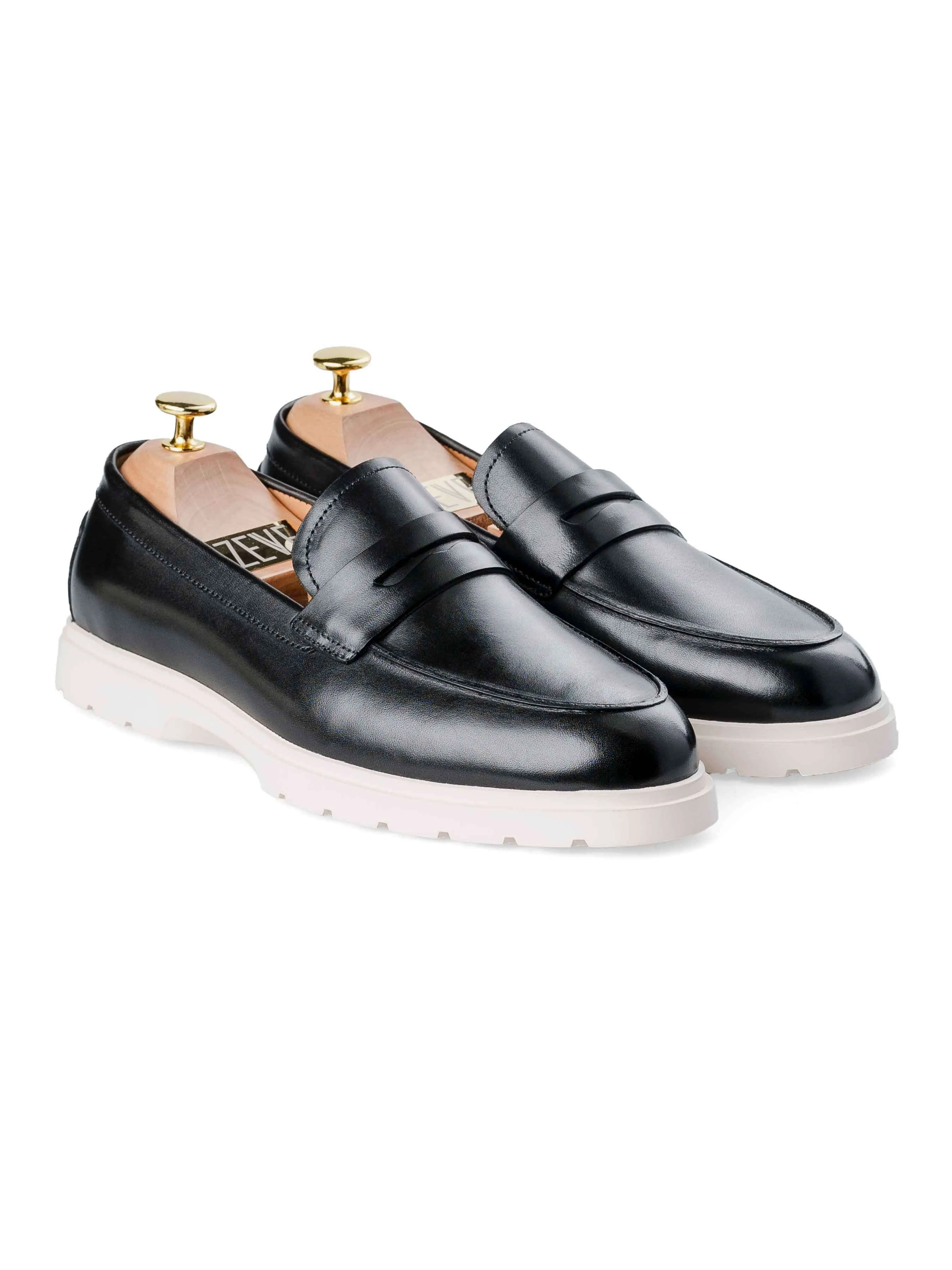 Penny Loafer - Solid Black (Chalk Sole) Life Ready Cool Breeze
