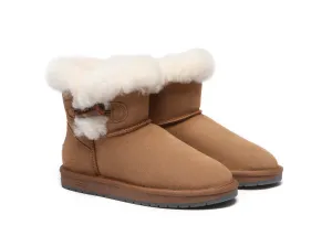 Heavy Snow AUSTRALIAN SHEPHERD? UGG Boots Women Sheepskin Wool Horn Toggle Closure Mini Tiara