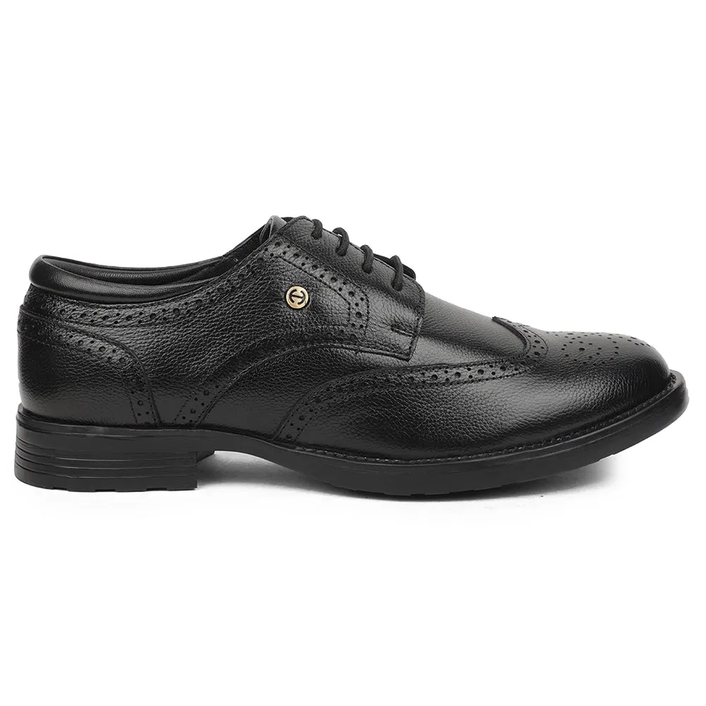Healers Black Formal Lacing Oxford Shoes For Men UDL-12 By Liberty Leather Casual