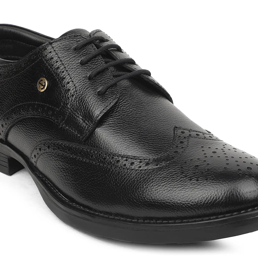 Healers Black Formal Lacing Oxford Shoes For Men UDL-12 By Liberty Work Look