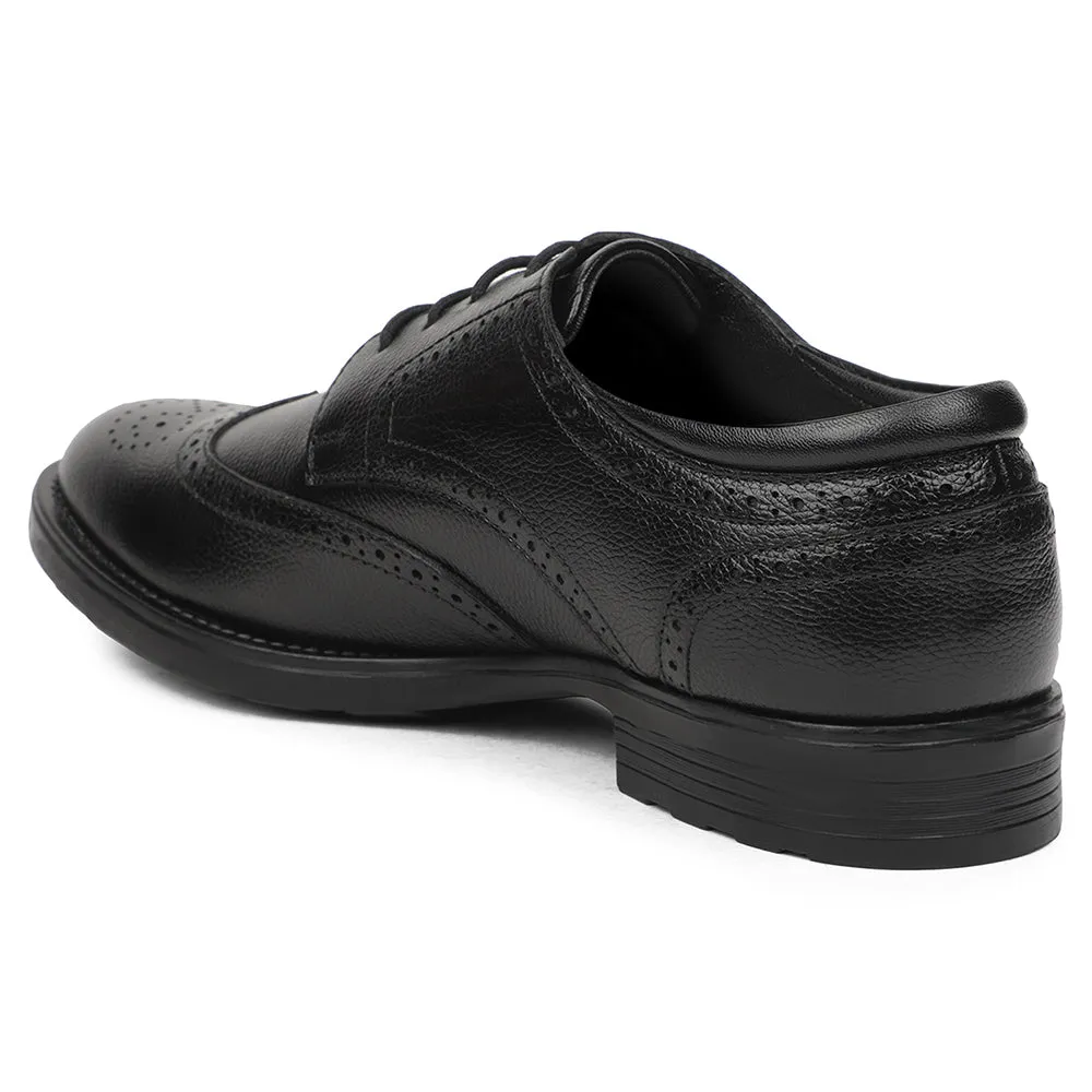 Healers Black Formal Lacing Oxford Shoes For Men UDL-12 By Liberty Sleek Walk Shoes