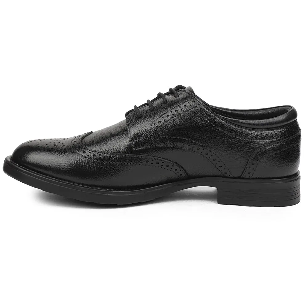 Professional Look Healers Black Formal Lacing Oxford Shoes For Men UDL-12 By Liberty