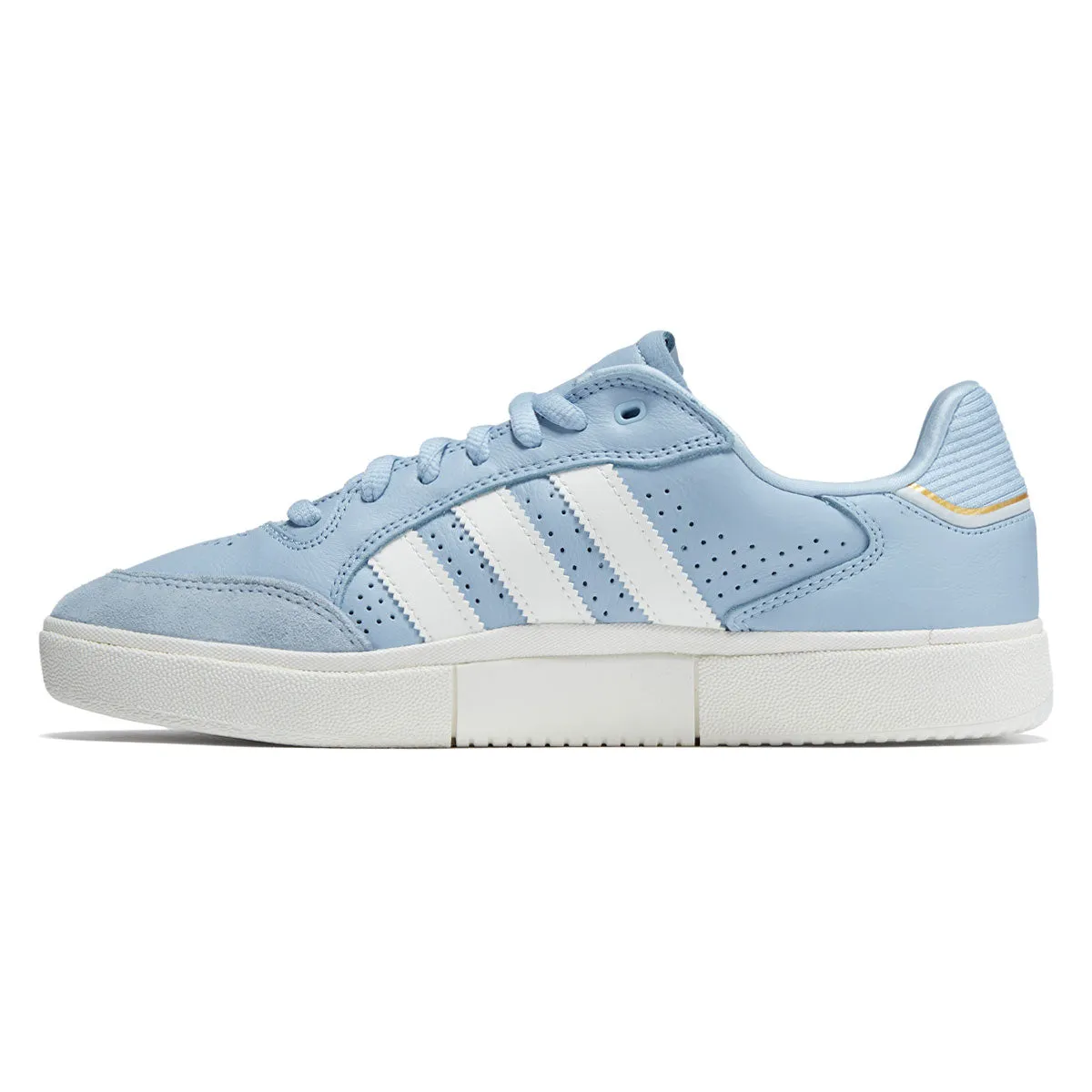 Adidas Tyshawn Low Shoes - Clear Sky/Core White/Gold Metallic Stretchable Mesh Sleek Comfort