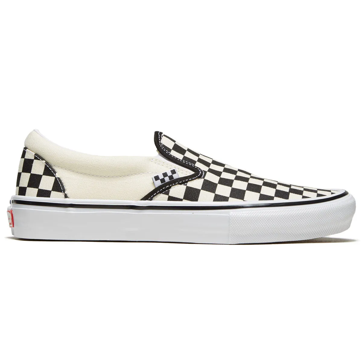 Responsive sole Vans Skate Slip-on Shoes - Checkerboard Black/Off White