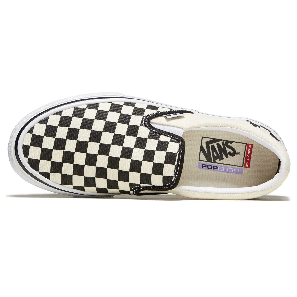 High Speed Ride Skater All Day Vans Skate Slip-on Shoes - Checkerboard Black/Off White