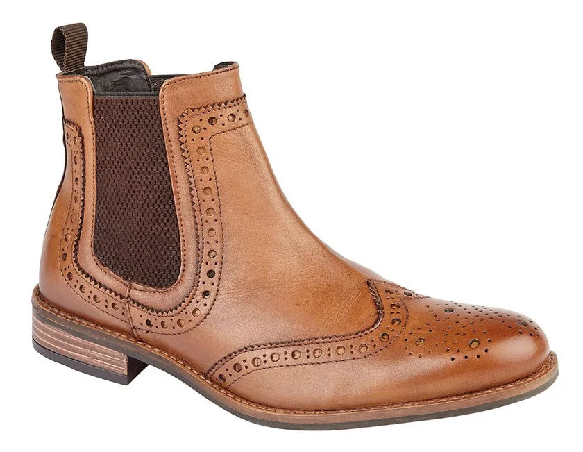 Secure fit Coffee Date Roamers Leather Upper Brogue Dealer Boot