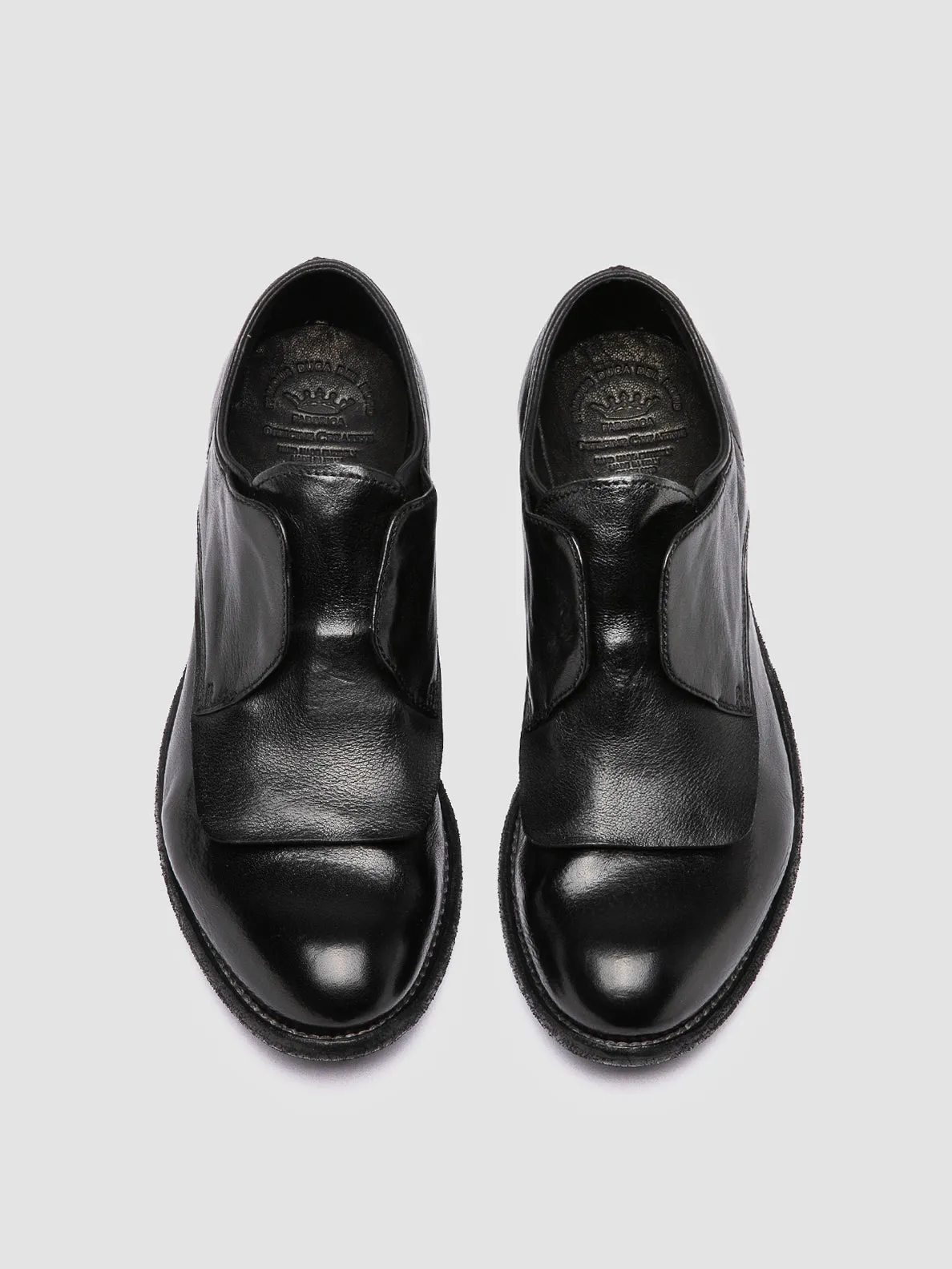 LEXIKON 550 - Black Leather Derby Shoes Wide toe box