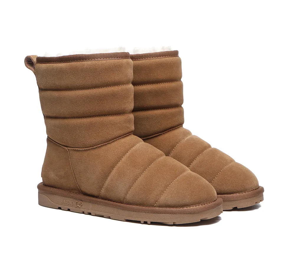 Heavy Snowfall Gear EVERAU? UGG Boots Sheepskin Wool Short Puffer