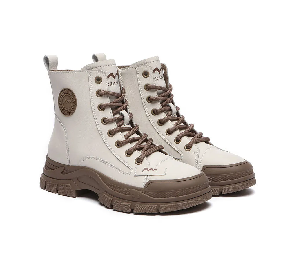 TARRAMARRA? Women Leather Lace Up Chunky Boots Verona Comfort Cuff Heavy Terrain Footwear