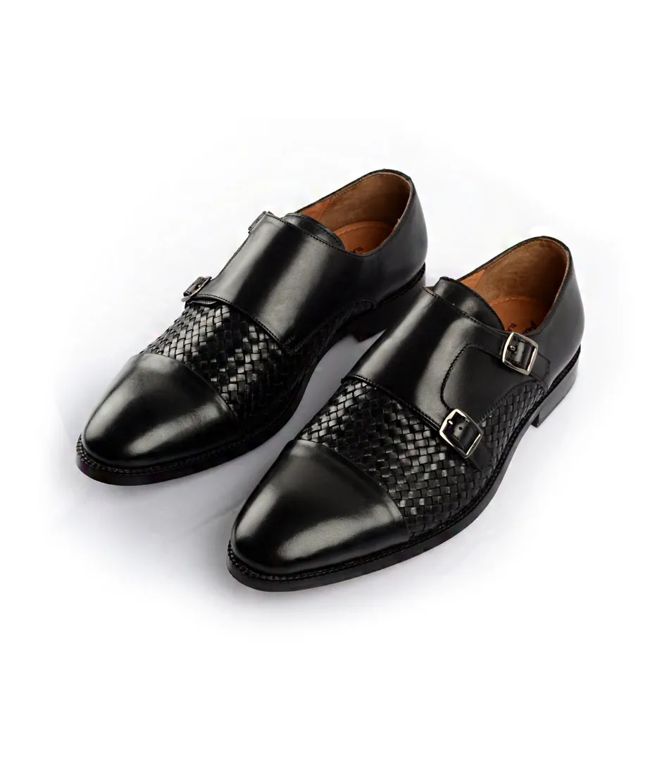 Handwoven Double Monk Straps - Black Form Core Calm Shade