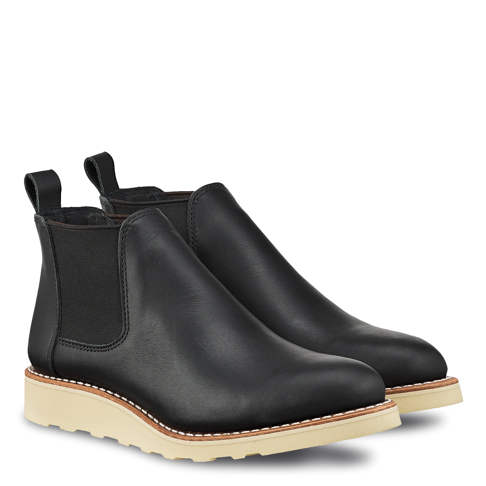 6-Inch Chelsea Women's Boots 3444 - Black Boundary Quick Slip-On Boots Work Essentials Boots